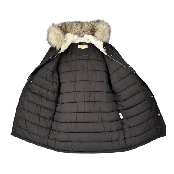 Michael Kors Anorak Snap Front Channel Quilted Jacket Black Size Large Outdoors - Picture 4 of 16